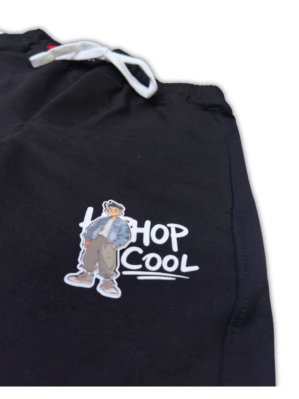 Boys' Black Hip Hop Graphic Jogger Pants