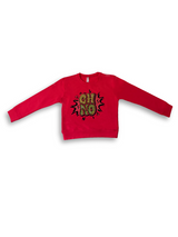 Girls' Red "OH NO" Comic Graphic Sweatshirt 