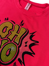 Girls' Red "OH NO" Comic Graphic Sweatshirt 