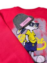 Girls' Red "Bunny" Neon Graphic Sweatshirt