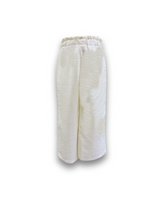 Girls' Cream Wide-Leg Paper Bag Trousers