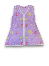 Girls' Purple Floral Embroidered Kurta Set