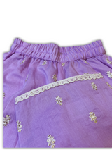 Girls' Purple Floral Embroidered Kurta Set