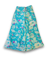 Girls' Aqua Floral Printed Kurta Sharara Set