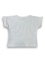 Girls' White Ribbed T-Shirt