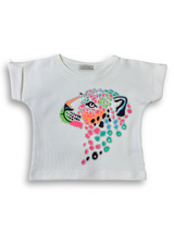 Girls' White Ribbed T-Shirt