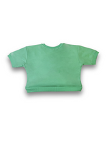 Girls' Neon Green Smiley Crop Top & Jogger Set