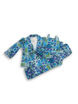 Girls' 3-Piece Blue Floral Print Blazer