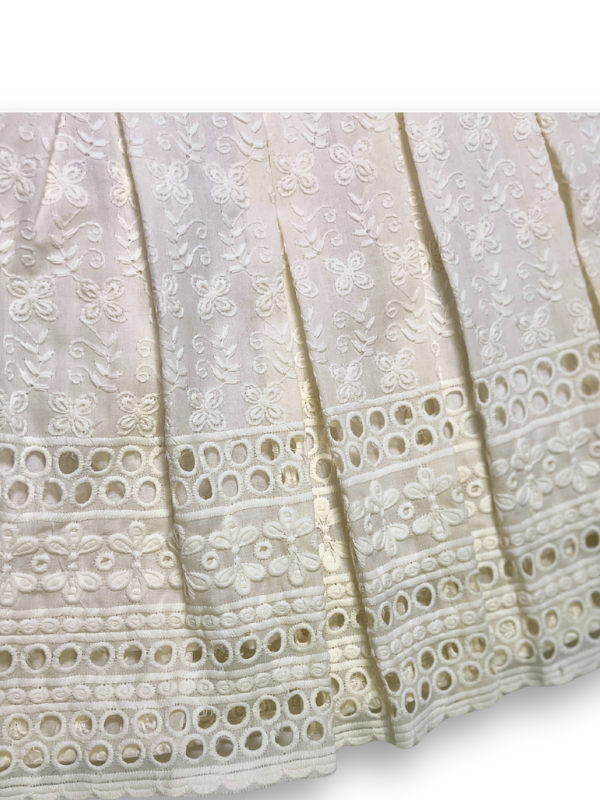 Girls' Elegant Beige/Cream Embroidered Party Dress