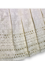 Girls' Elegant Beige/Cream Embroidered Party Dress