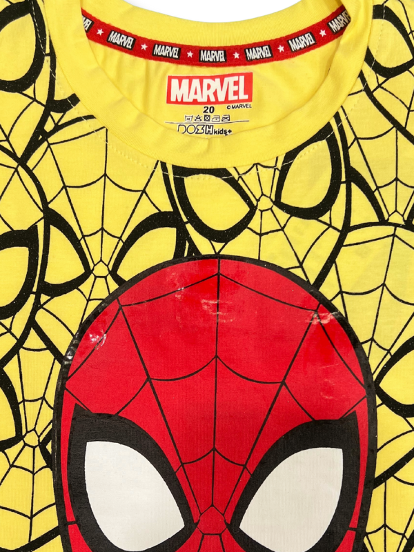 Boys' Yellow Marvel Spider-Man Mask Graphic T-Shirt.
