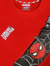 Boys' Red Marvel Spider-Man Sling Bag Graphic T-Shirt.