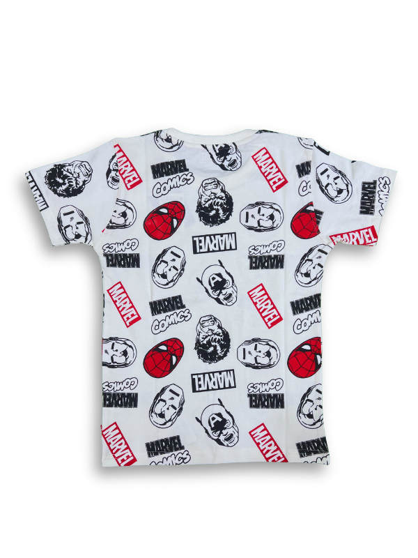Boys' Cream Marvel Comics All-Over Print T-Shirt.