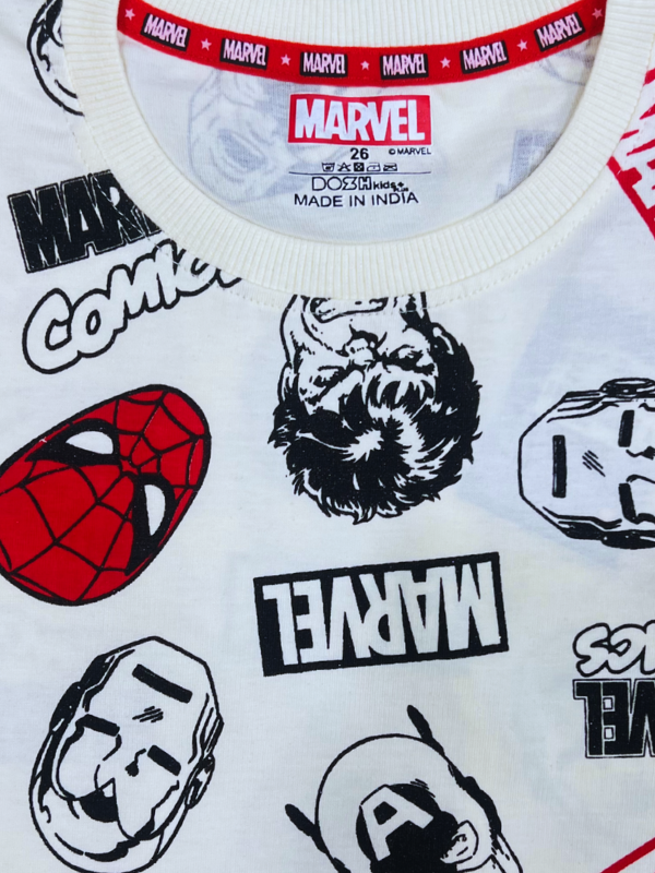 Boys' Cream Marvel Comics All-Over Print T-Shirt.