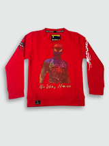 Bright red boys' short-sleeve T-shirt with a large, colorful graphic of Marvel's Thor holding Mjolnir (his hammer) and the bold yellow "THOR" logo.