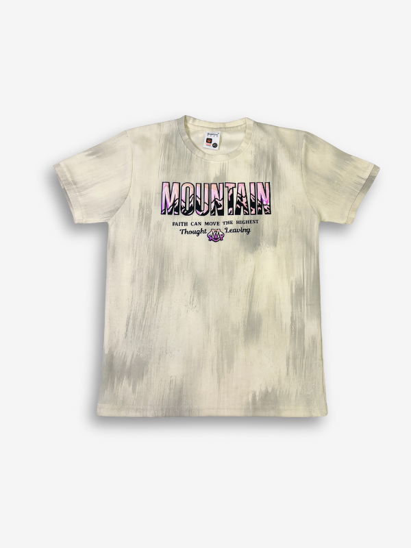 Off-white/cream boys' long-sleeve sweatshirt with a vibrant pink, green, and blue airbrushed graphic on the chest, featuring the neon script text "yes Tough Bnt"