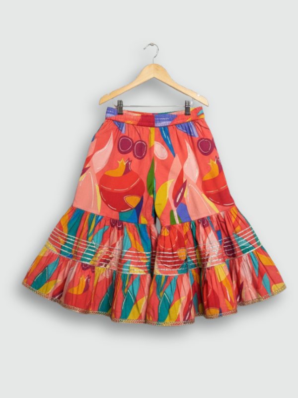 Girls' Festive Pink Floral Peplum Kurta, Sharara & Ombre Dupatta Set.