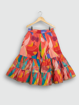 Girls' Festive Pink Floral Peplum Kurta, Sharara & Ombre Dupatta Set.