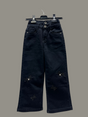 Girls’ Black Wide-Leg Jeans – Butterfly & Bow