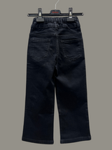 Girls’ Black Wide-Leg Jeans – Butterfly & Bow