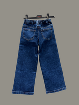 Girls’ Dark Blue Wide-Leg Jeans