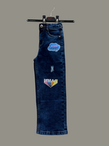 Girls’ Dark Blue Wide-Leg Jeans