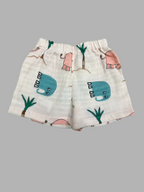 Girls Printed Sleeveless Top & Pant Set – White Multi-Color