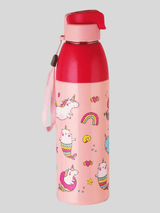 Cello Water Bottle Kidzbee Uranus Steel 600 Ml Peach For Unisex