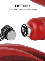 Cello Water Bottle Duro Hector Inside Steel 1100 Ml Red For Unisex