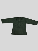 Boys Traditional Printed Chudidar Kurta Set - Green