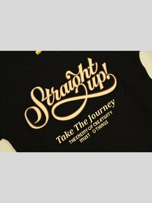 Boys Casual Full Sleeves Printed Round Neck T-Shirt - Black