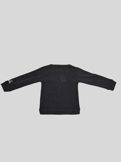 Boys Casual  Full Sleeves Printed Round Neck T-Shirt - Navy Blue