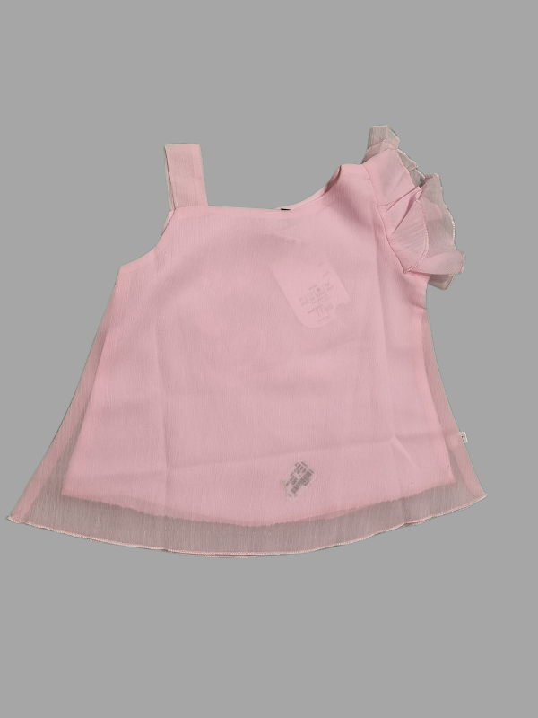 Girls Casual Half Sleeves Plain Fashion Top - Pink