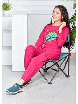 Girls Casual Printed Full Sleeves Track Pant Set - Rani
