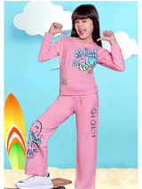Girls Casual Printed Full Sleeves Plazo Set - Pink