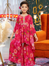 Girls Traditional 3/4th Sleeves Ghagara Set - Rani
