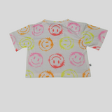 Girls' Color Splash Smiley T-Shirt – Fun & Vibrant Summer Tops