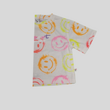 Girls' Color Splash Smiley T-Shirt – Fun & Vibrant Summer Tops