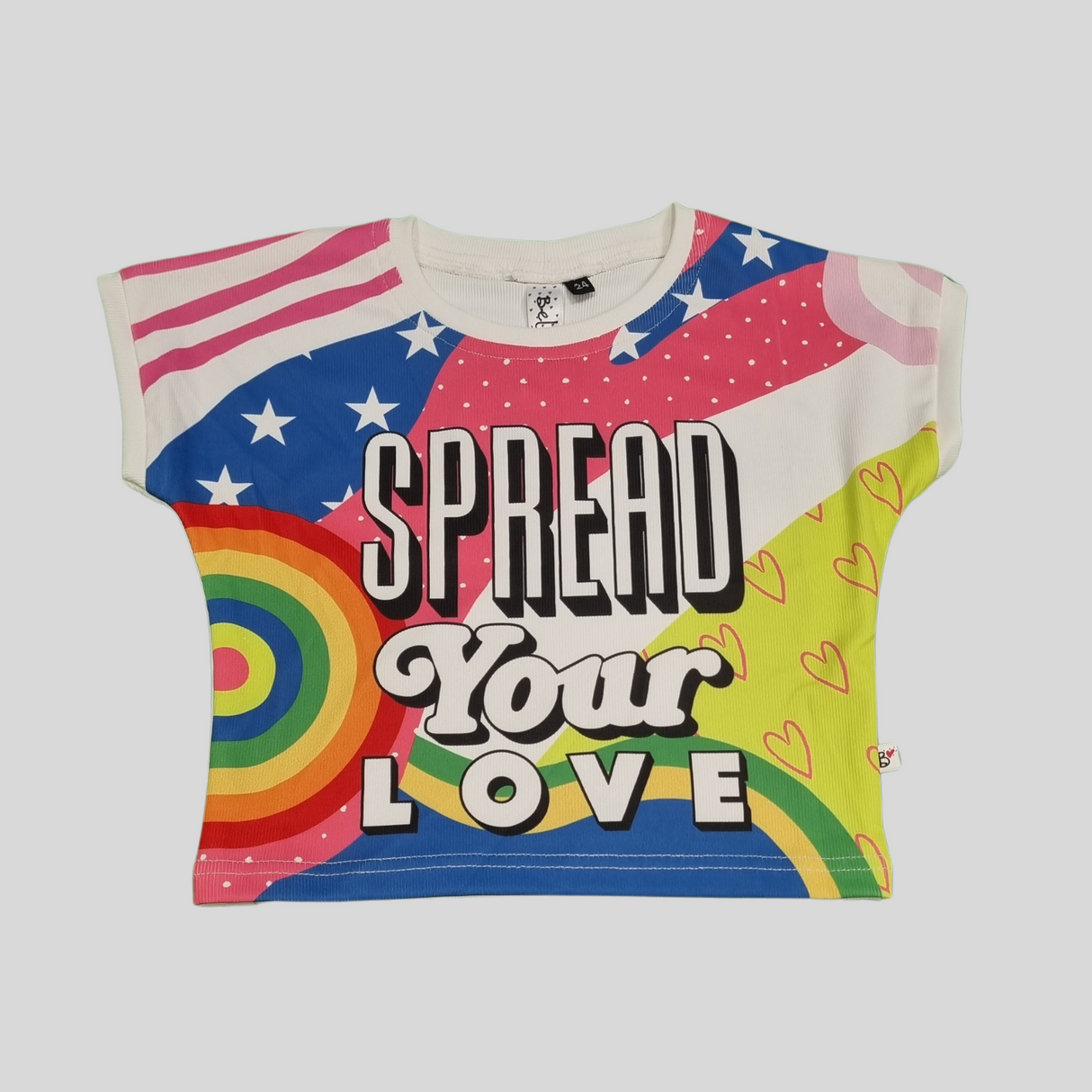 "Spread Your Love" Girls’ Graphic T-Shirt – Dynamic,Colorful & Uplifting