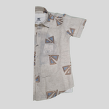 Boys’ Casual 2-Piece Set – Graphic T-Shirt & Printed Short-Sleeve Shirt