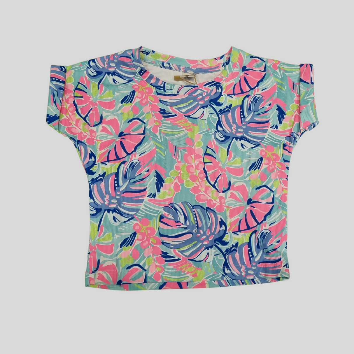 Girls' Tropical Leaf Print Summer Co-Ordinate Set – Multicolor