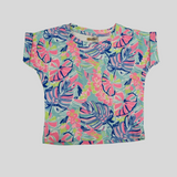 Girls' Tropical Leaf Print Summer Co-Ordinate Set – Multicolor