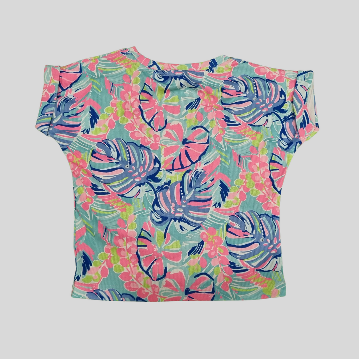 Girls' Tropical Leaf Print Summer Co-Ordinate Set – Multicolor