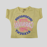 Girls’ Summer Carnival Graphic Co-Ordinate Set– T-Shirt & Shorts (Yellow)
