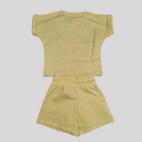 Girls’ Summer Carnival Graphic Co-Ordinate Set– T-Shirt & Shorts (Yellow)