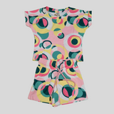 Girls' Color Pop Co-Ordinate Set – Printed T-Shirt and Shorts for Summer Fun