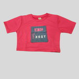 Girls’ "New York Street" Colorblock Casual Set – Pink & Blue