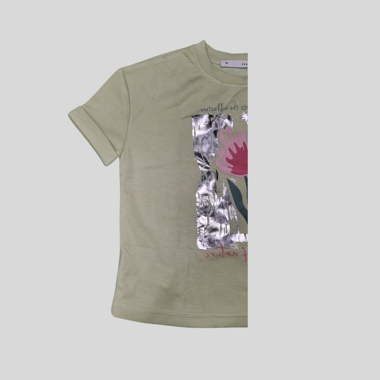 Girls' Floral Graphic T-Shirt – "Spirit of Nature" Design (2 Color Options)
