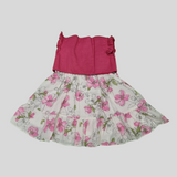 Girls' Floral Frock with Stylish Shrug –  Pink & Yellow