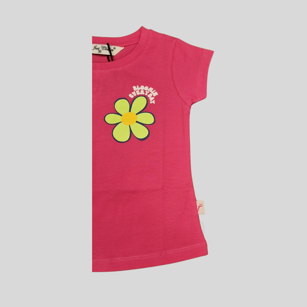 Girls' "Blooming Everyday" Flower Graphic T-Shirt – Hot Pink